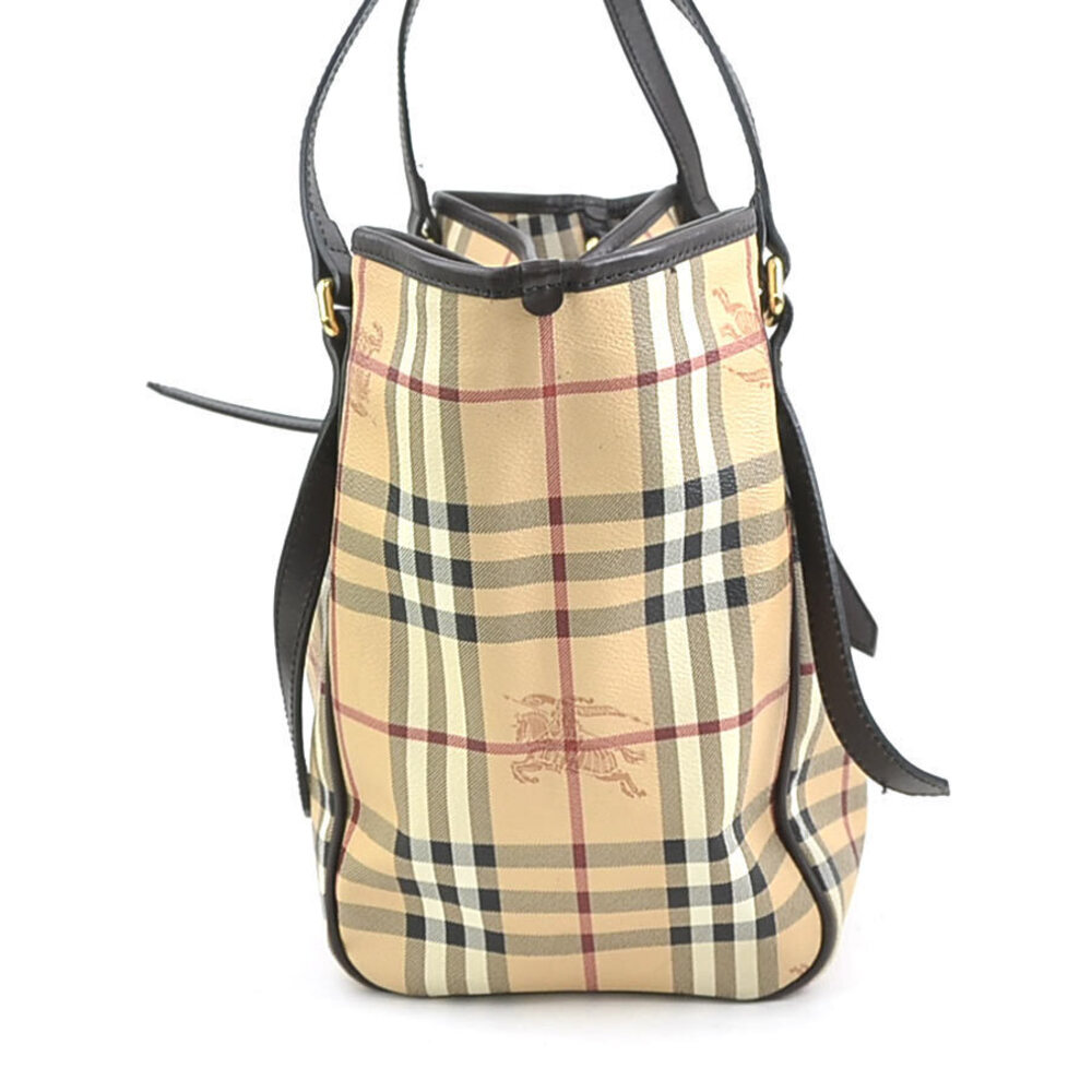 Burberry canvas beige brown bag shoulder leather Tan Brown